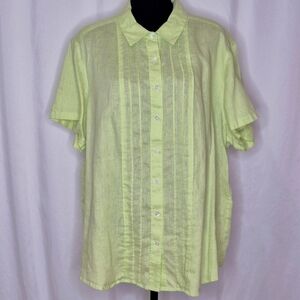 J. Jill Short Sleeve Linen Shirt - Size 3X